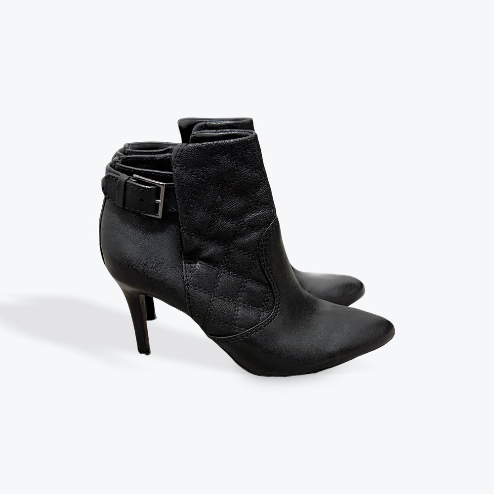Tory BurchBlack Leather Quilted Pointed Toe Stiletto Ankle Boots Women's Size 7M